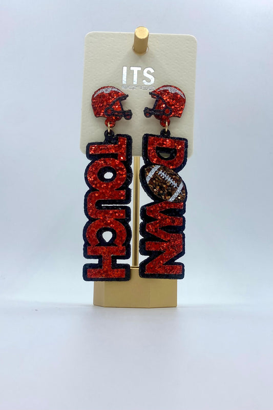 "Touch Down" Letter Earrings