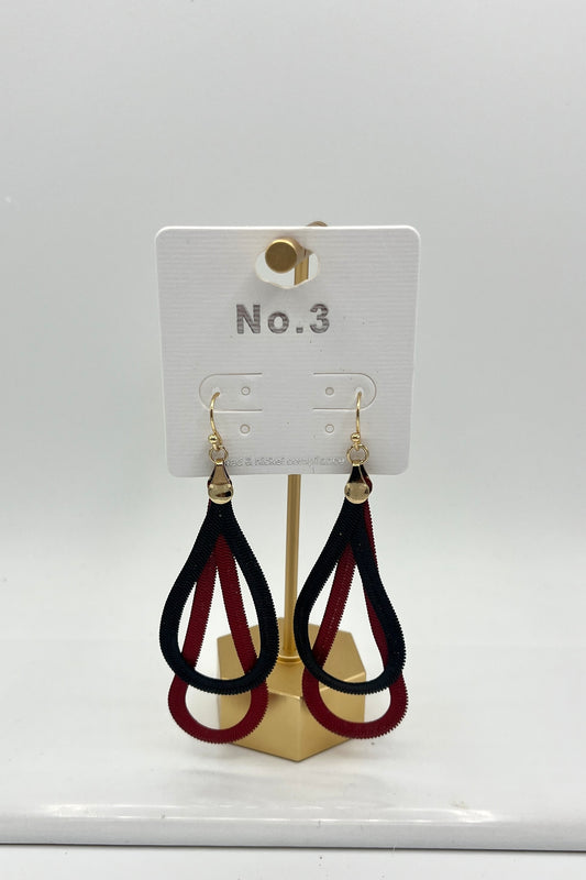 Two Toned Material Earrings