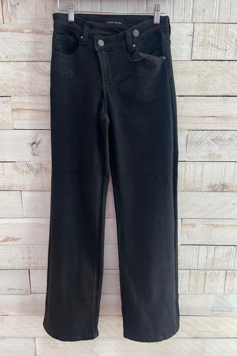 High Rise Crossover Jeans- Black