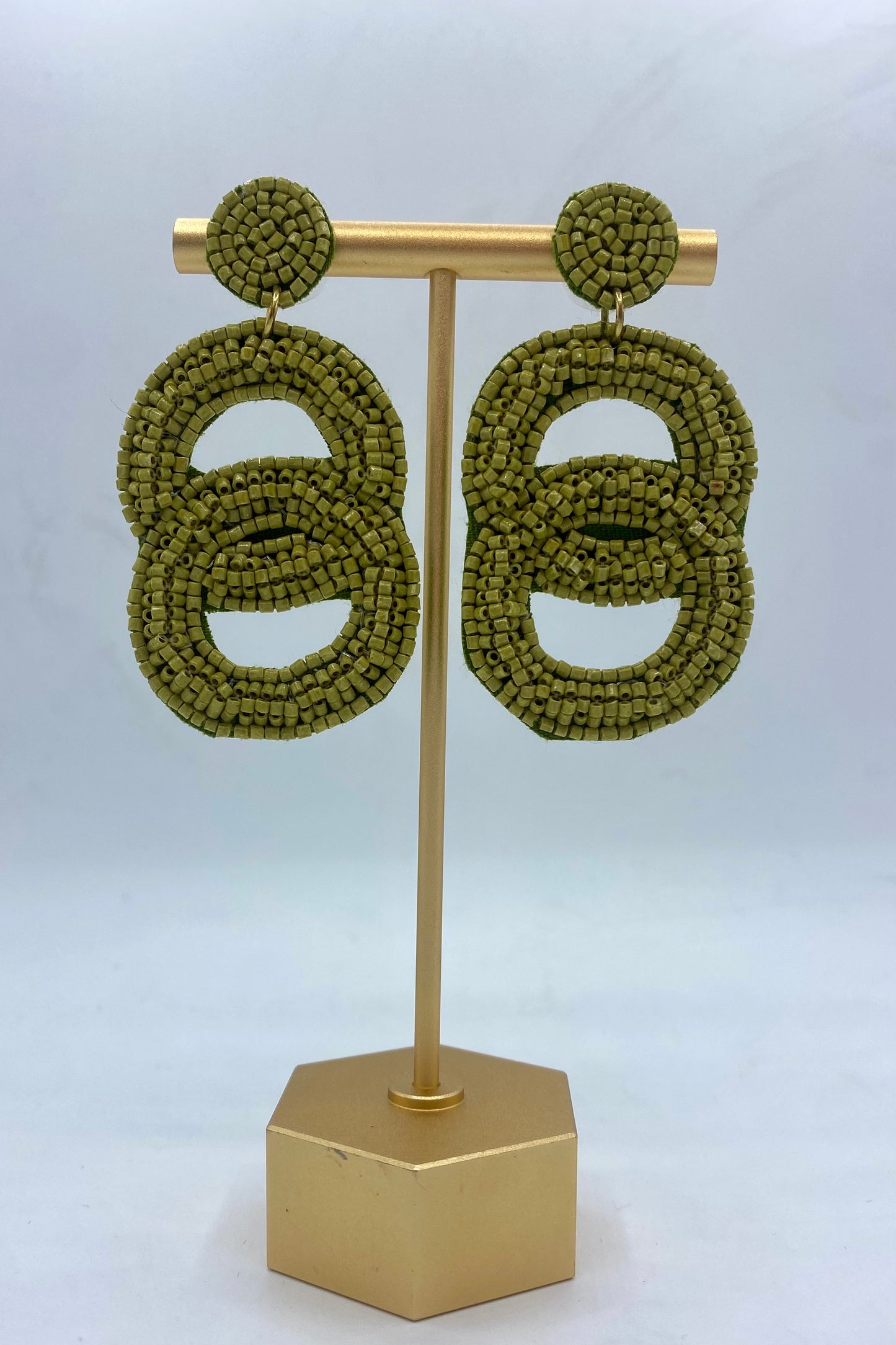 Beaded Circle Link Earrings