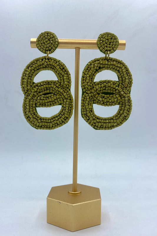 Beaded Circle Link Earrings