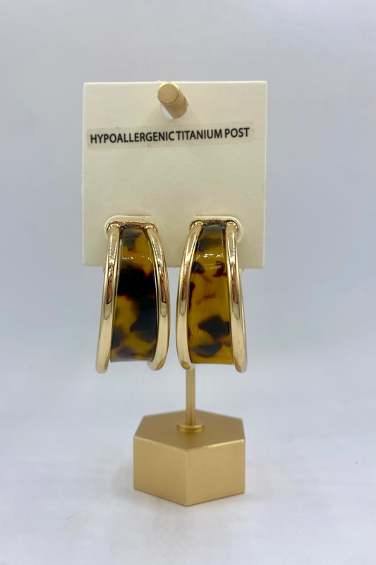 Tortoise Gold Hoops