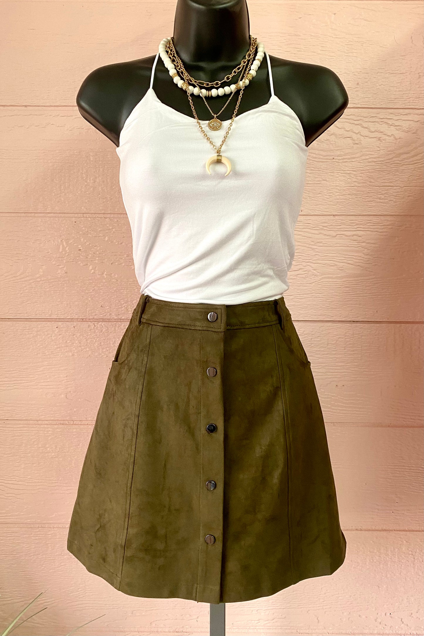 Suede Flare Skirt