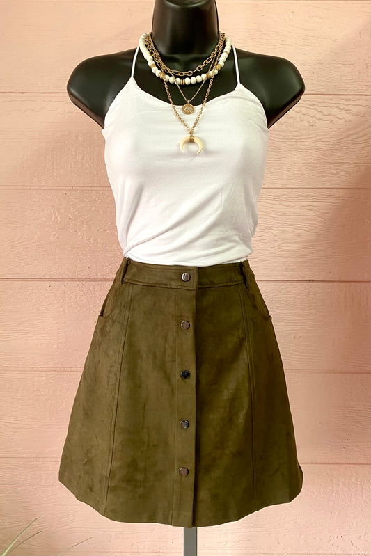 Suede Flare Skirt