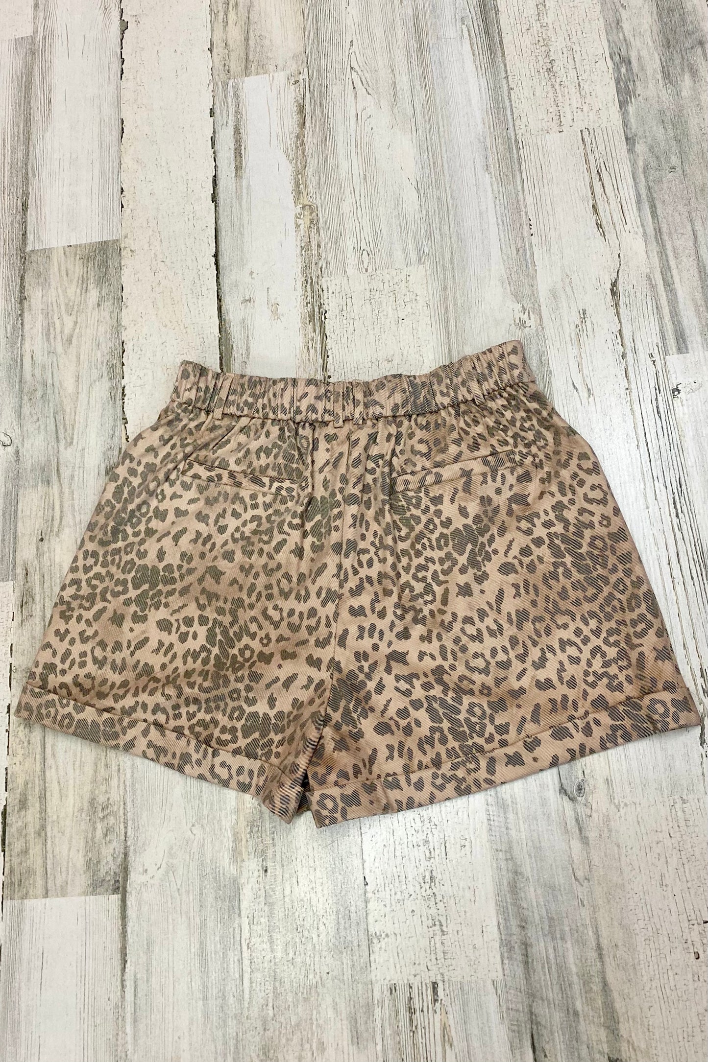 Leopard Suede Cuffed Shorts