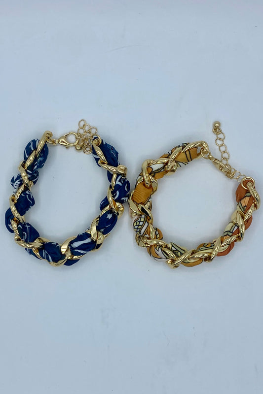 Scarf & Chain Twisted Bracelet