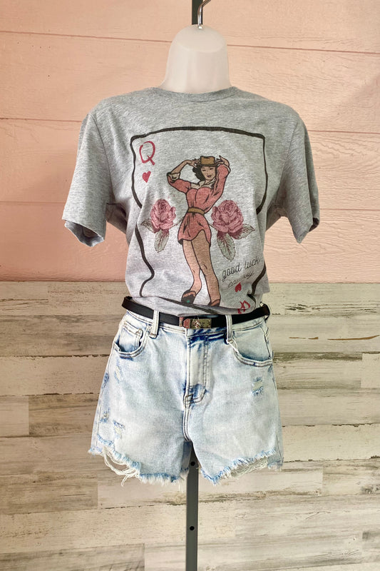 High Rise Distressed Shorts