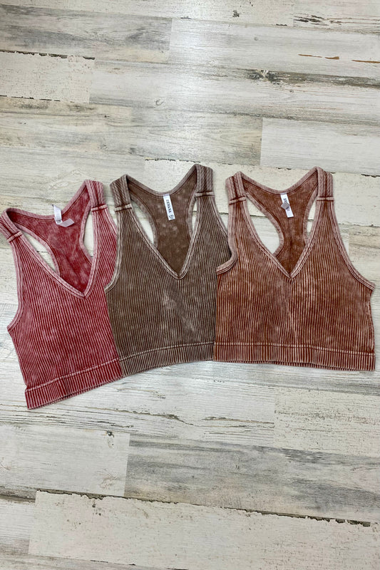 Stone Washed Racerback Tank Top