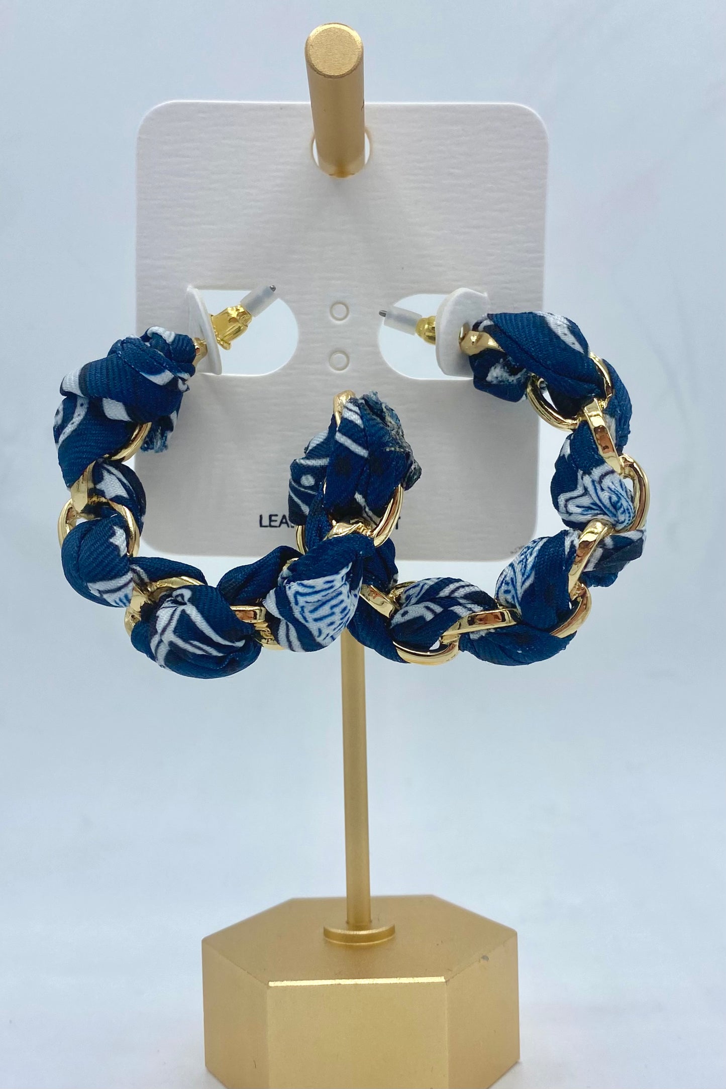 Scarf & Chain Twisted Hoops