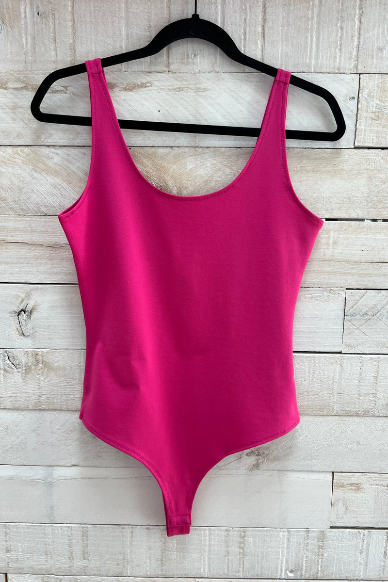 Ponte Basic Bodysuit- Hot Pink