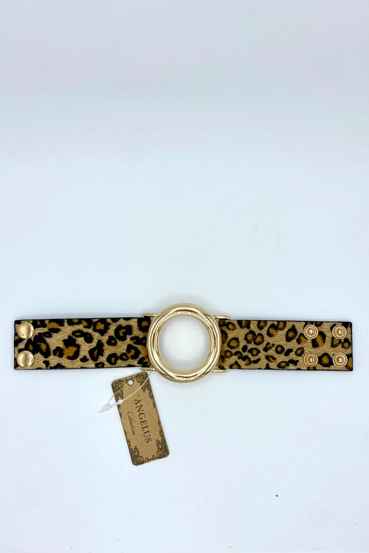 Animal Small Print with Circle Accent Bracelet