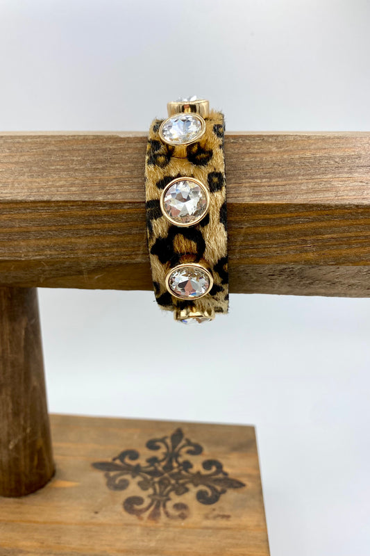 Animal Print 5 Rhinestone Bracelet