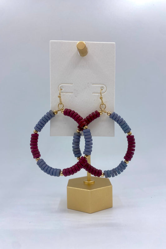 Game Day Beaded Hoops