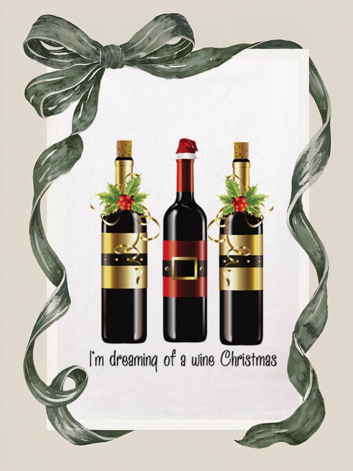 Kitchen Towel - (xmas)  I'm dreaming of a Wine Christmas