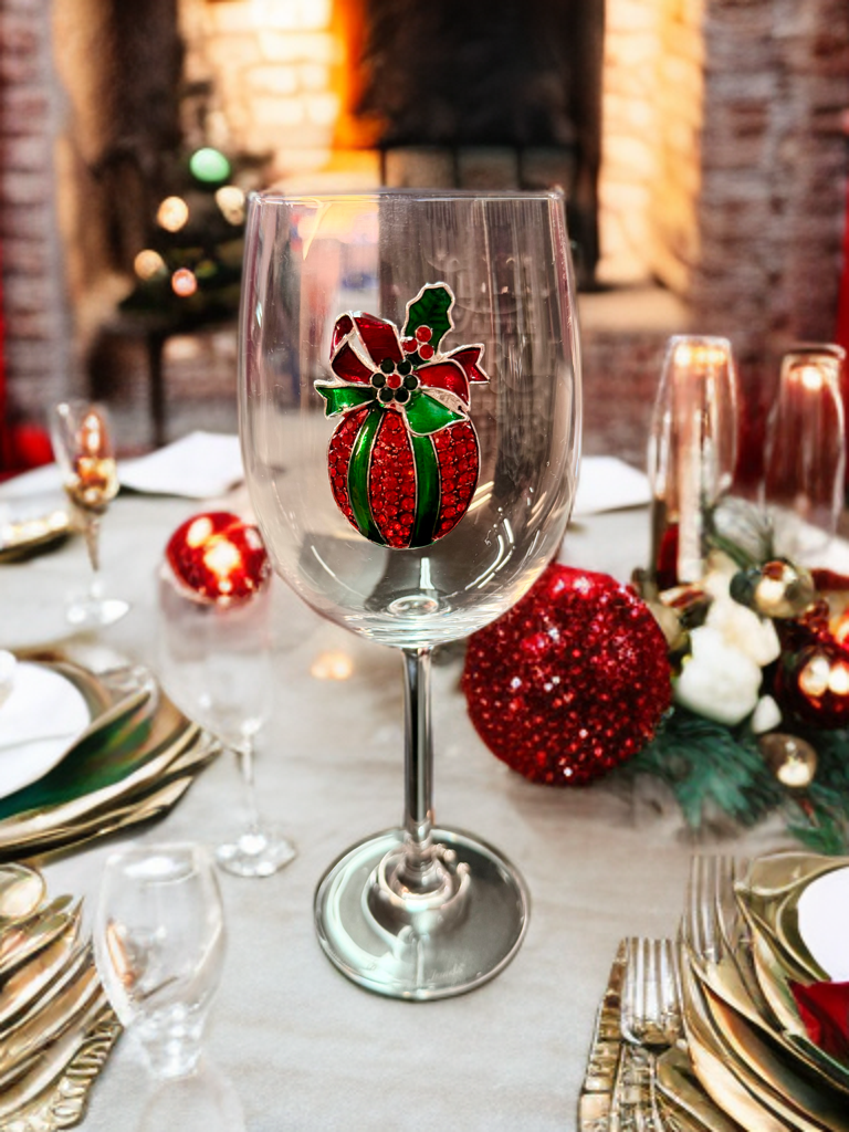 Christmas Ornament Stemmed Wine Glass