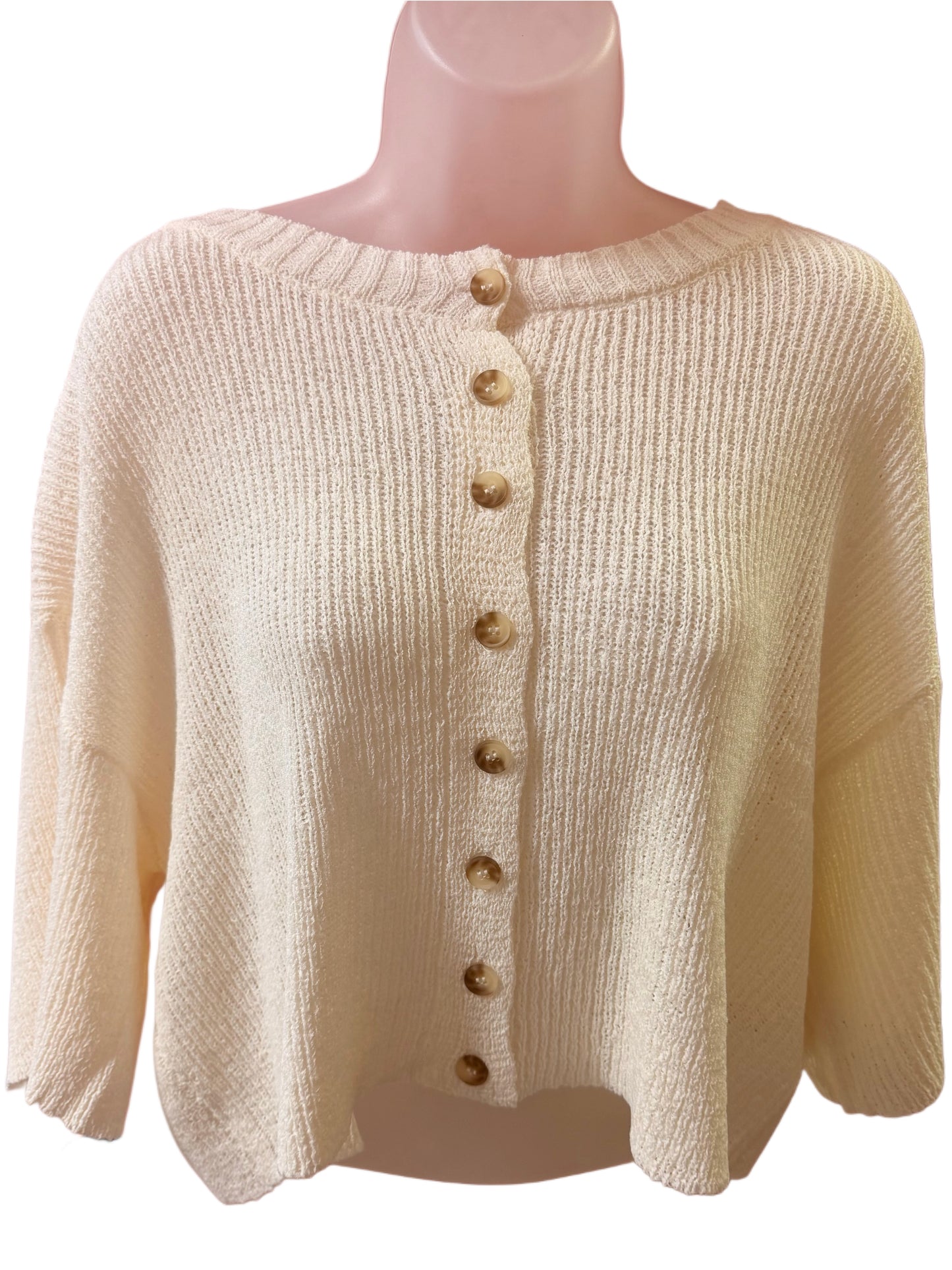 Boxy Button Down Knit Cardigan