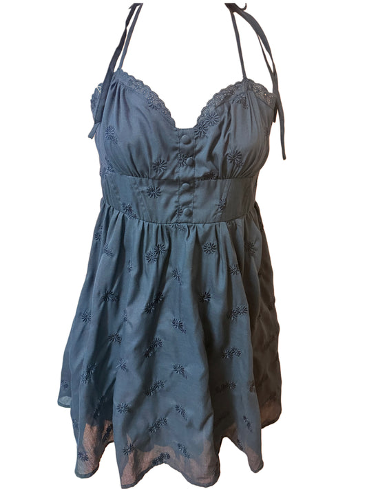 Floral Embroidery Mini Dress