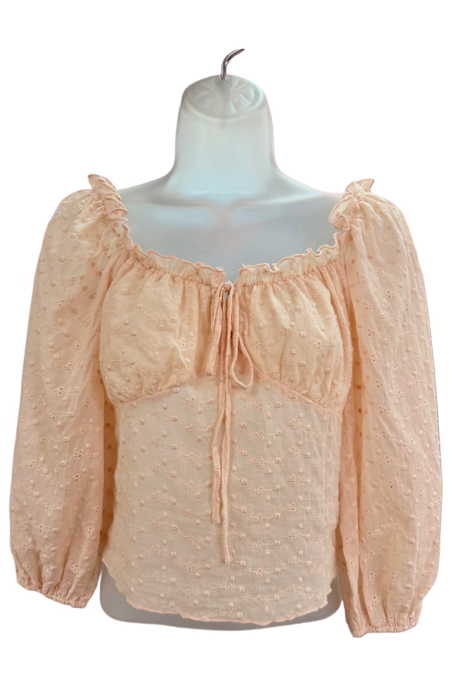 Ruche Bust Embroidery Blouse