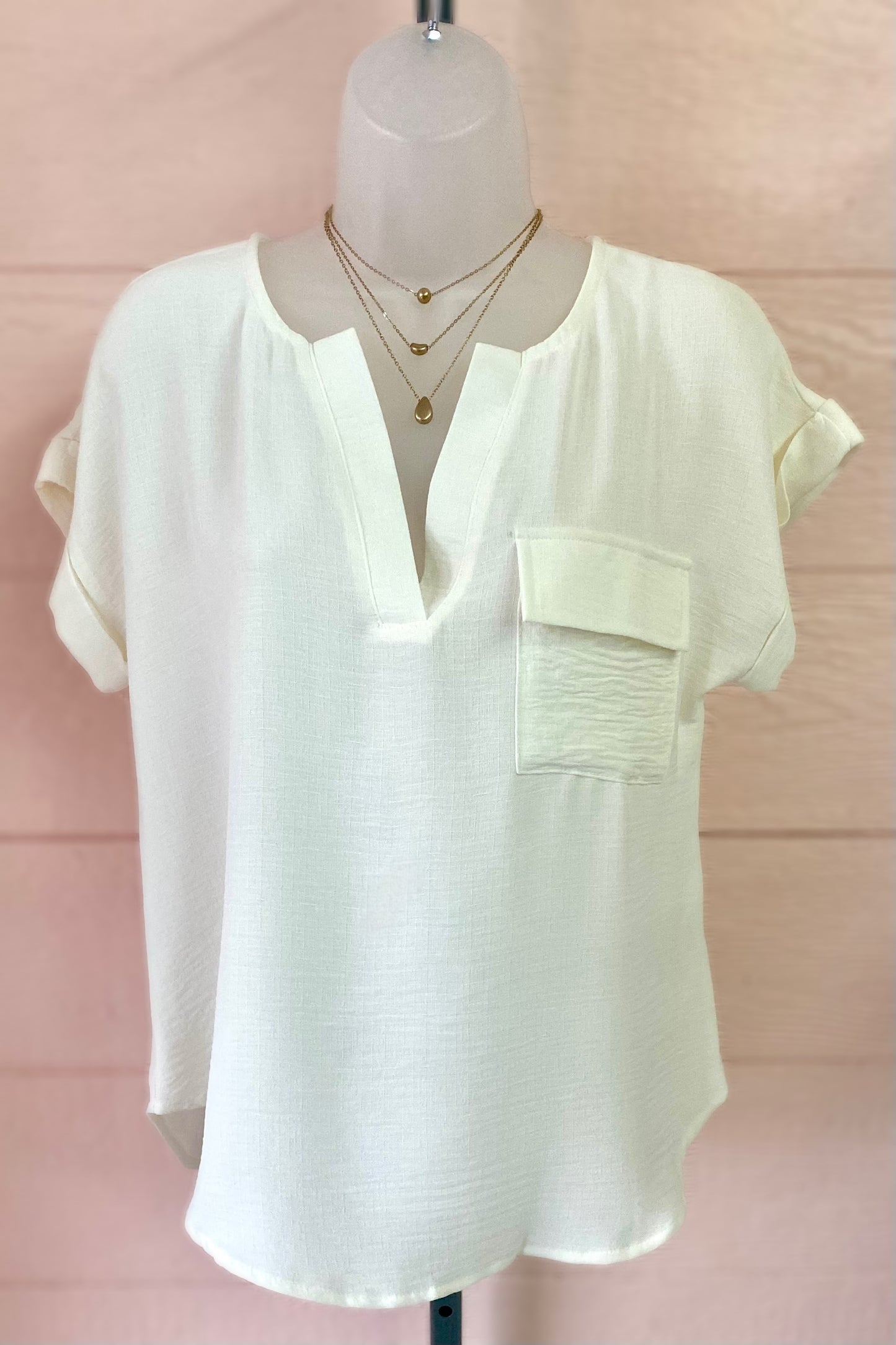 Button Down Back Blouse