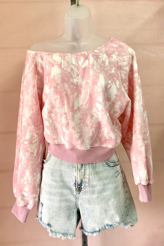 Camo Off the Shoulder Sweatshirt