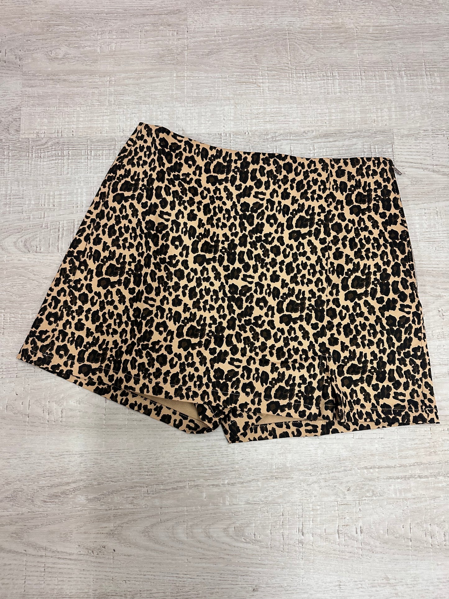 Jaguar Print Jean Skort