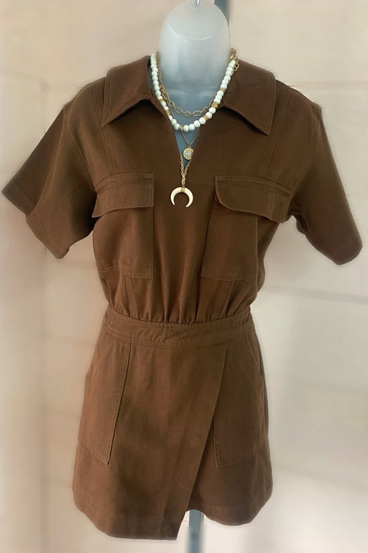 Denim Front Wrap Romper