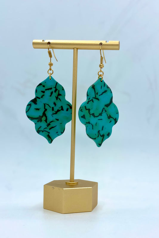 Turquoise Spade Earrings