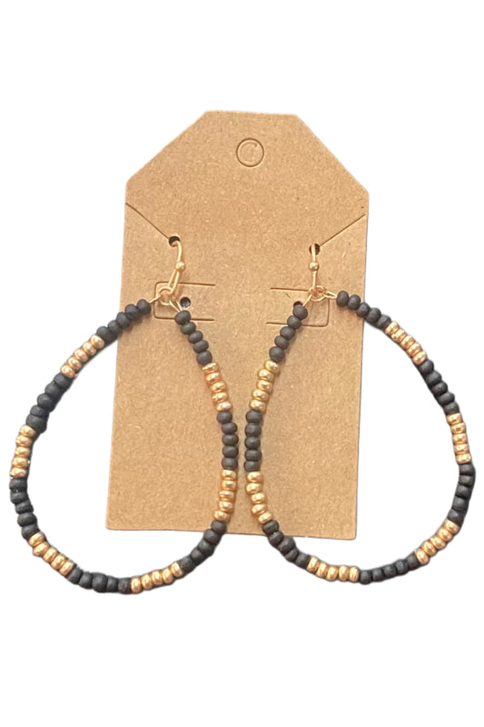 Beaded Oval Hoop