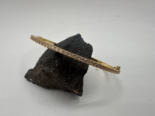 18K PVD Yellow Gold Tennis Bangle Bracelet