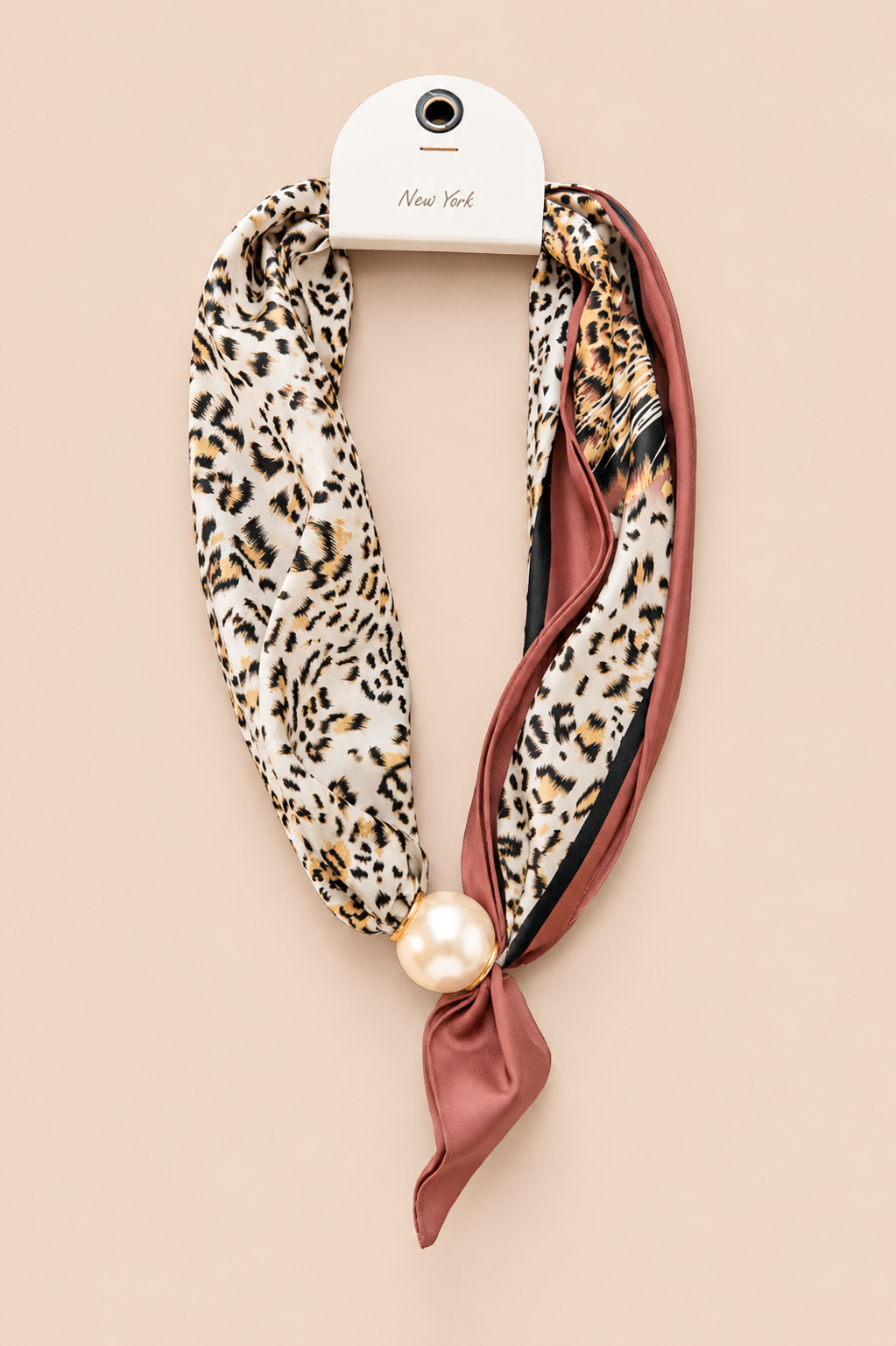 Pearl Leopard Scarf Necklace