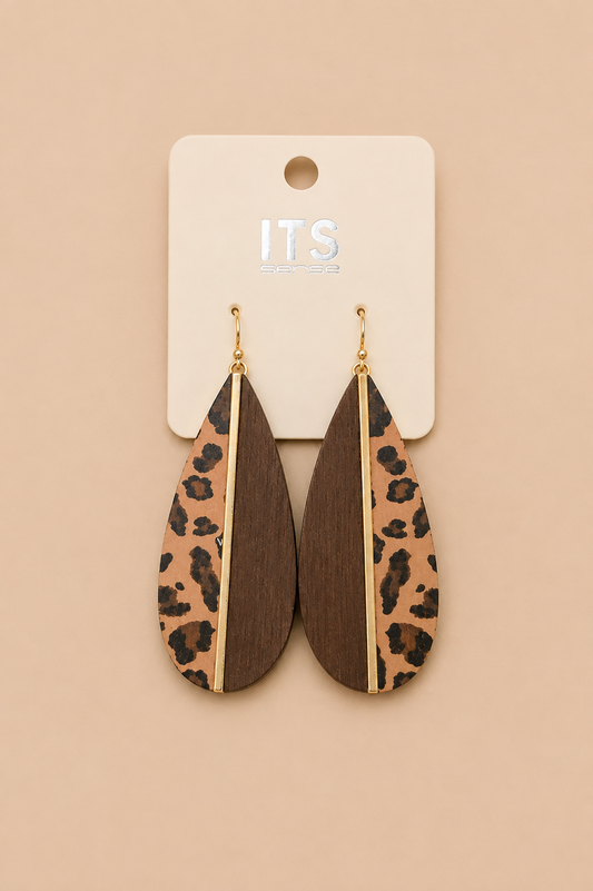 Two Toned Wood Earrings