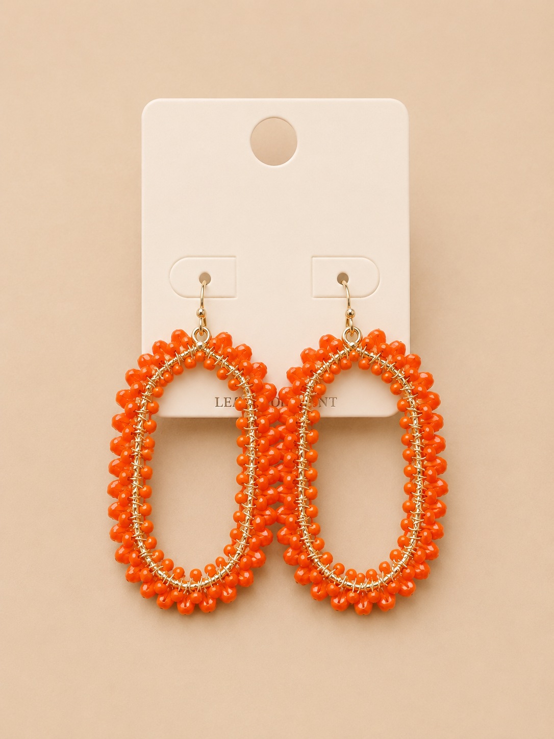 Beaded Statement Oval Earrings