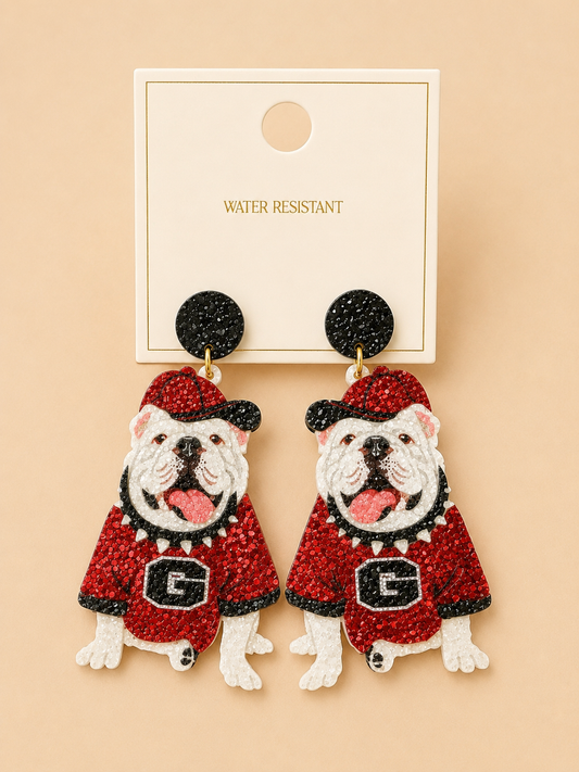 Glitter Bulldog Earrings