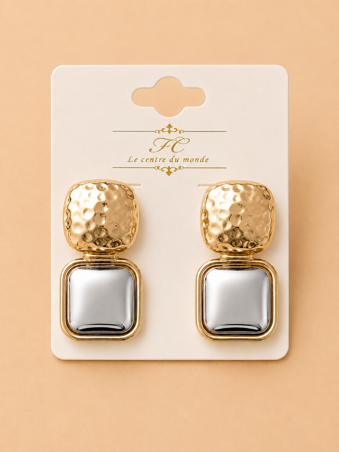 Two-Toned Square Earrings
