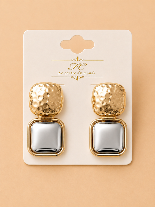 Two-Toned Square Earrings