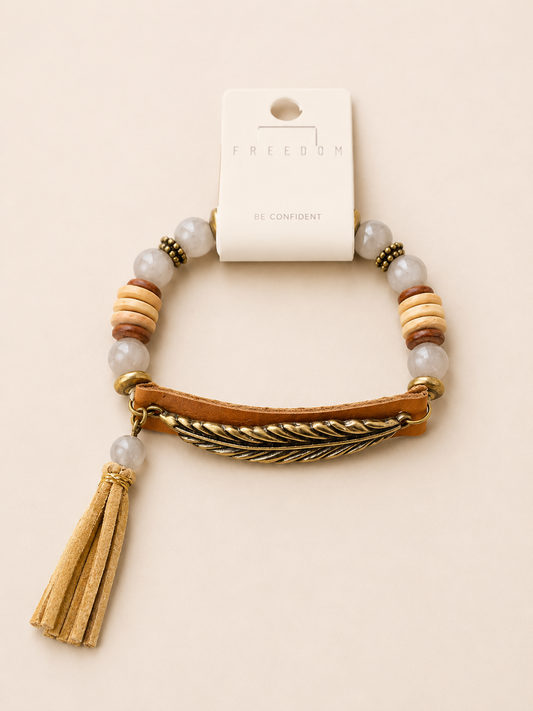 Boho Feather Tassel Bracelet