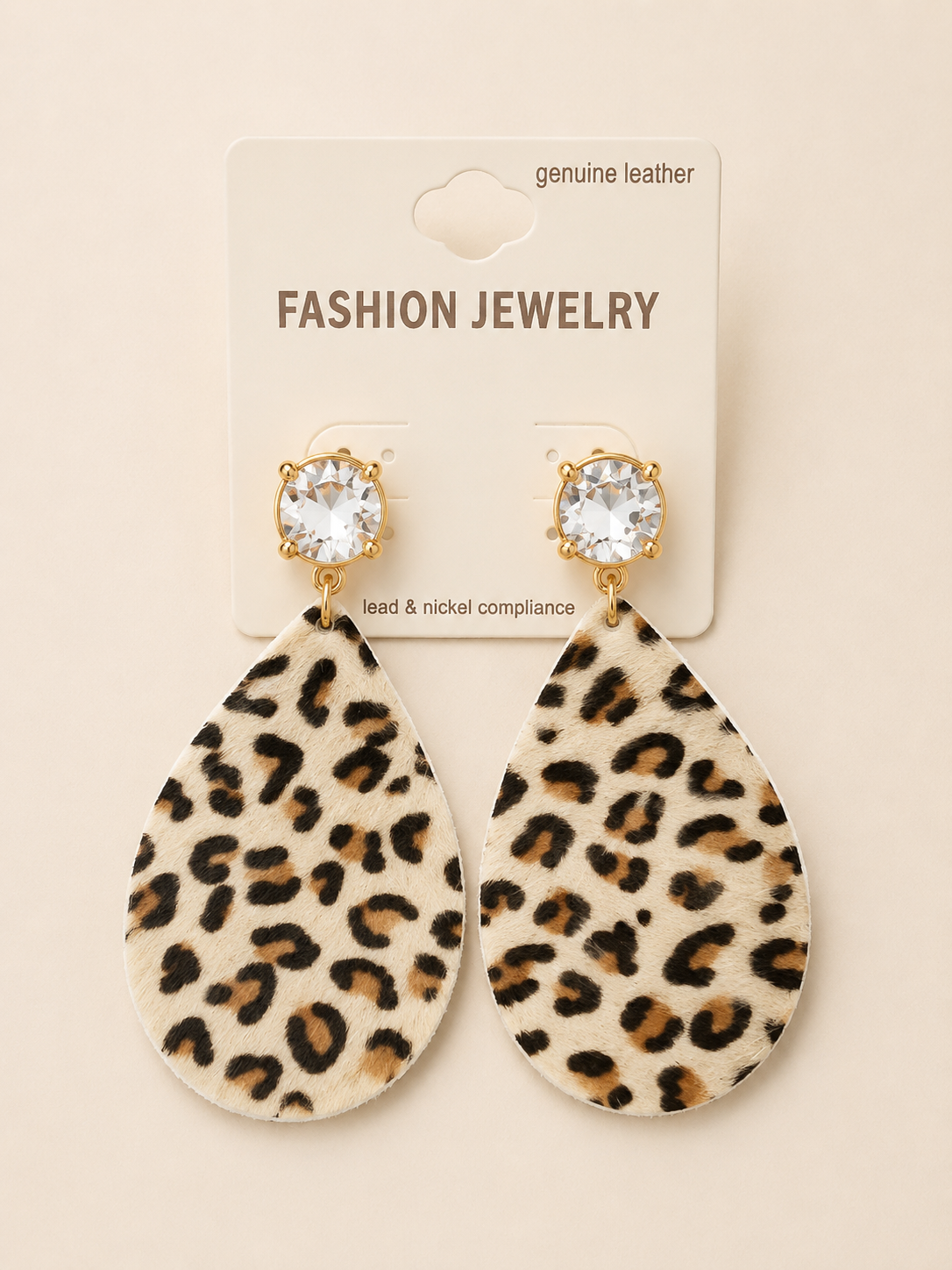 Leopard Teardrop Earrings