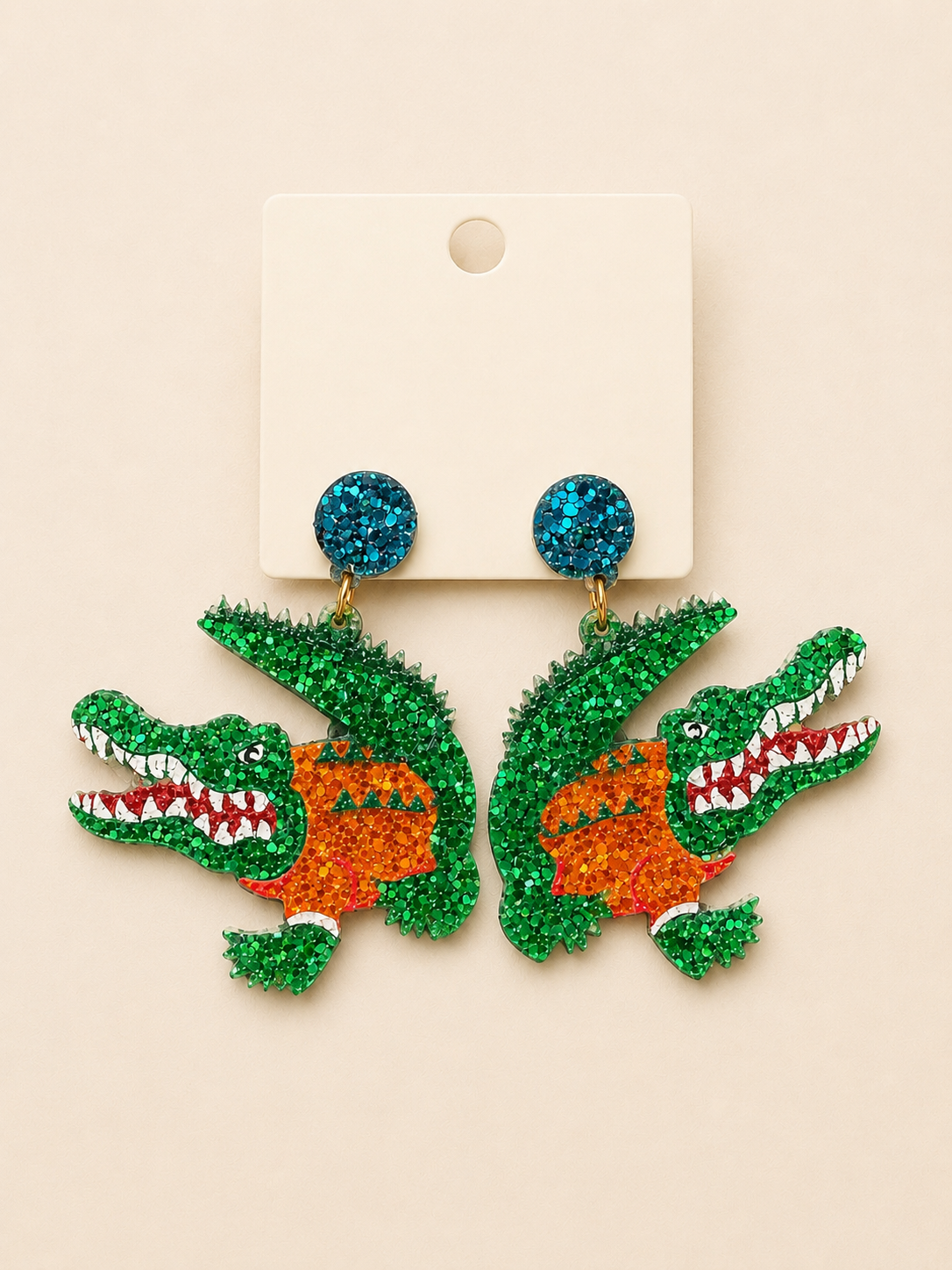 Glitter Gator Earrings
