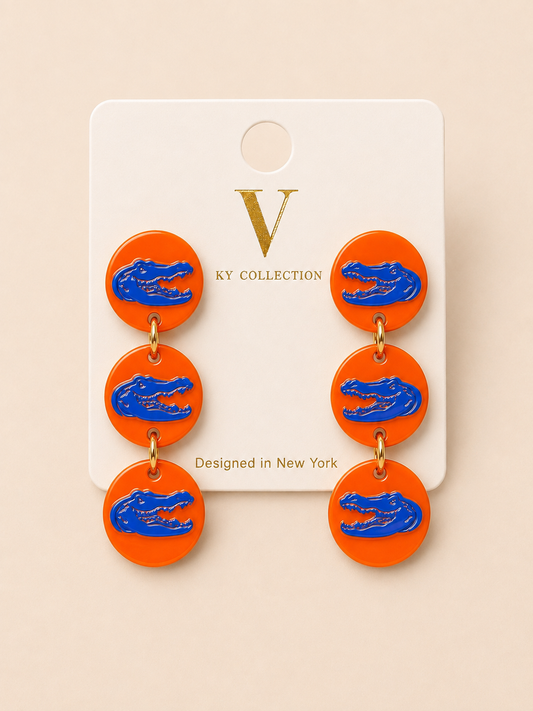 Gator Triple Drop Earrings