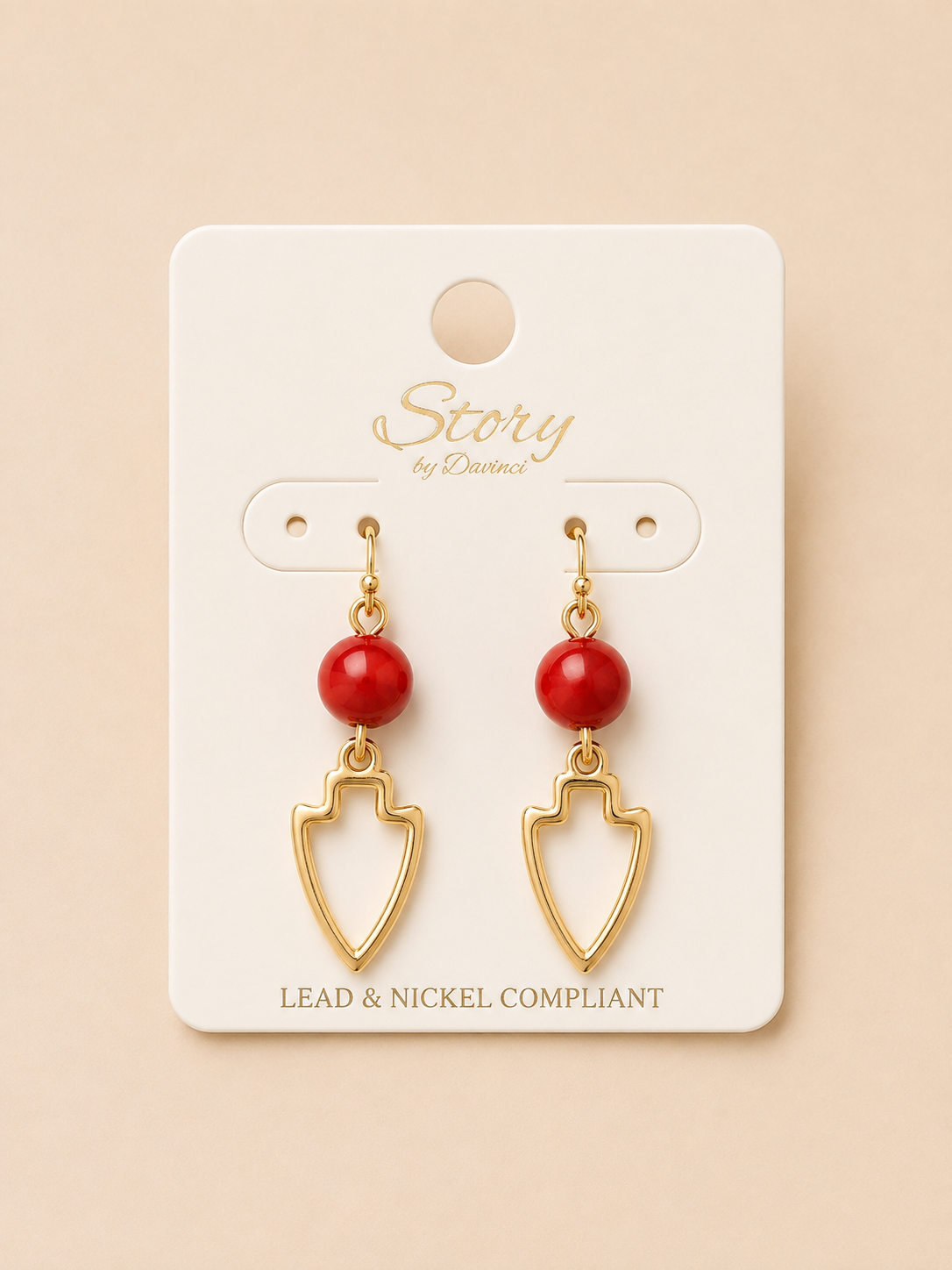 Red Arrowhead Earrings