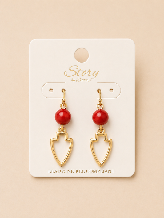 Red Arrowhead Earrings