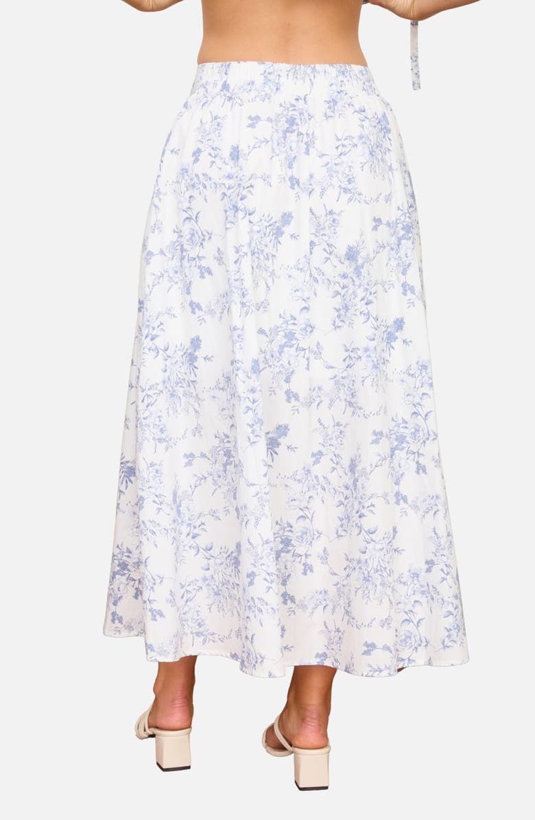 Floral Pleated Midi Skirt