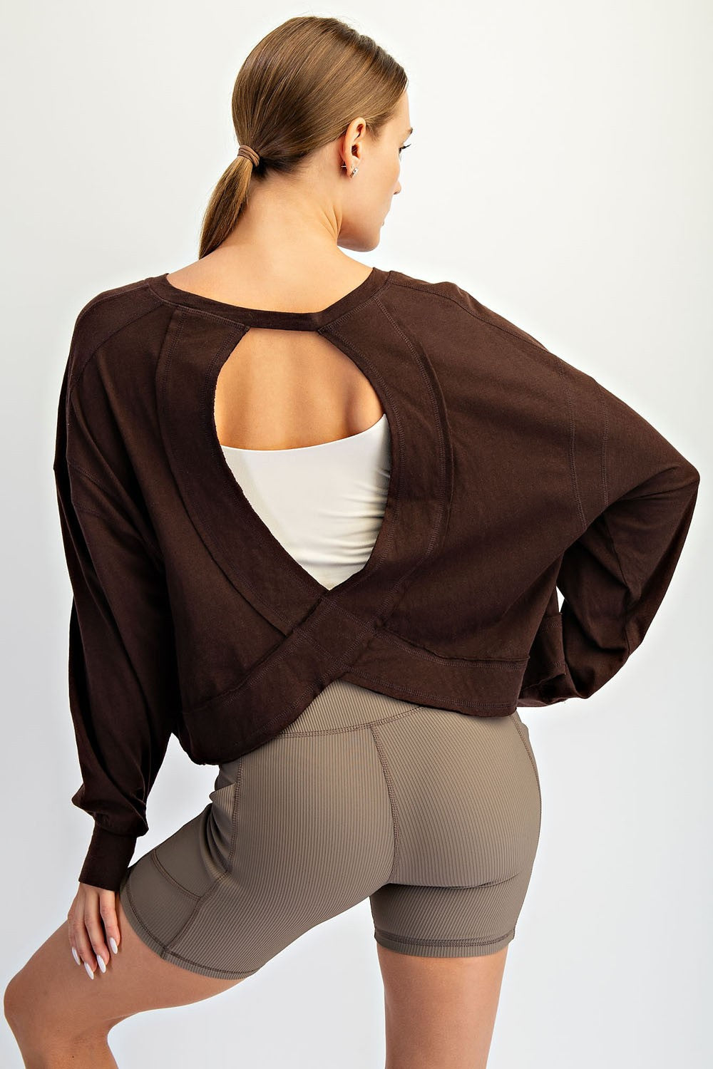 Open Back Long Sleeve Top