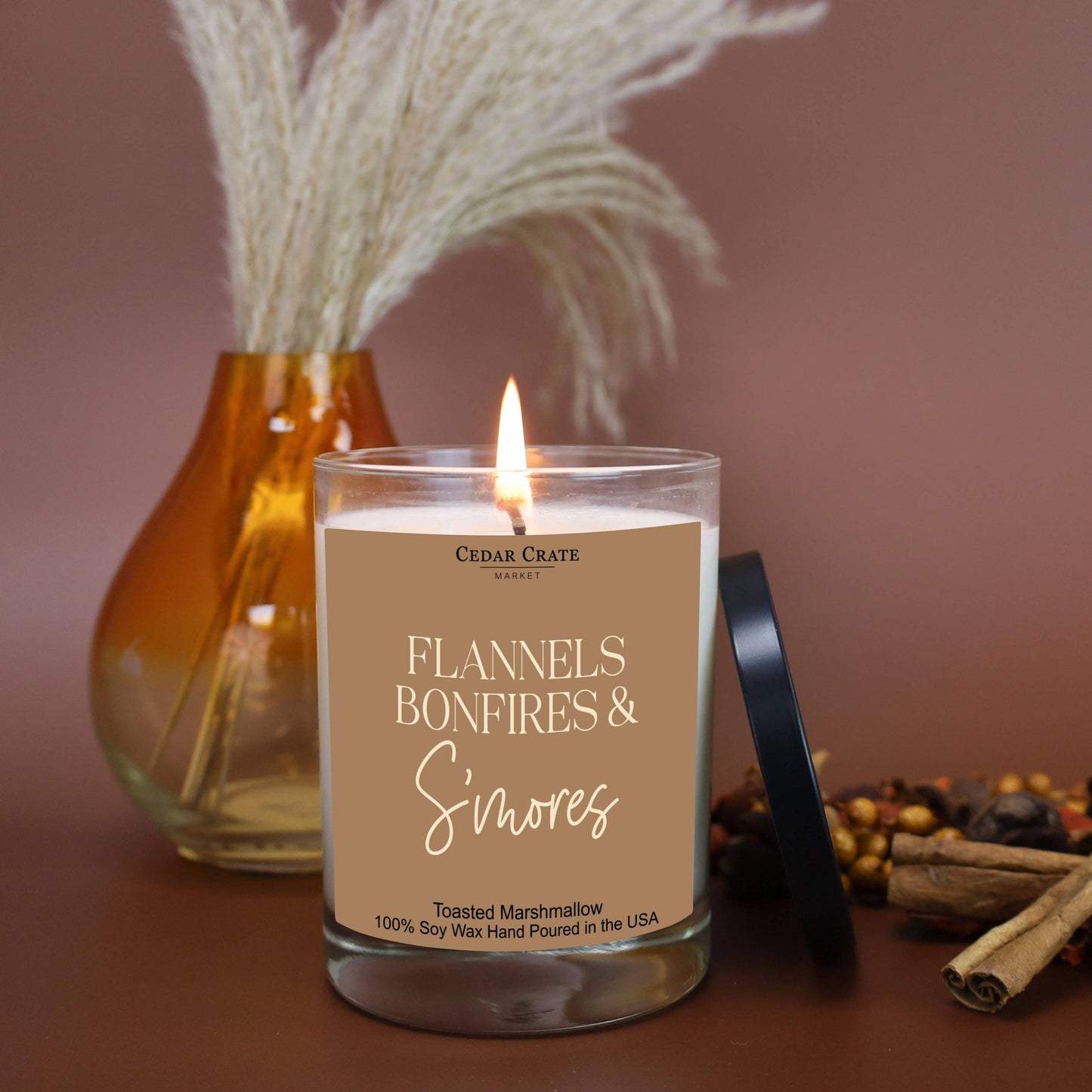 Fall Candle | Flannels, Bonfires & S'mores Home Decor