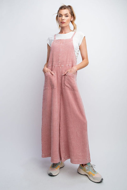 Mineral Washed Overall Jumpsuit
