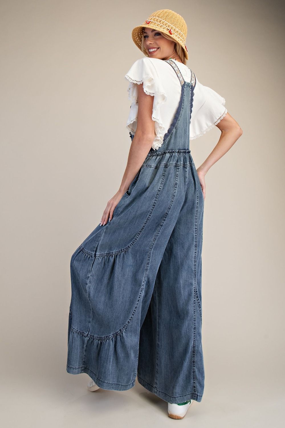 Washed Chambray Overall Jumpsuit