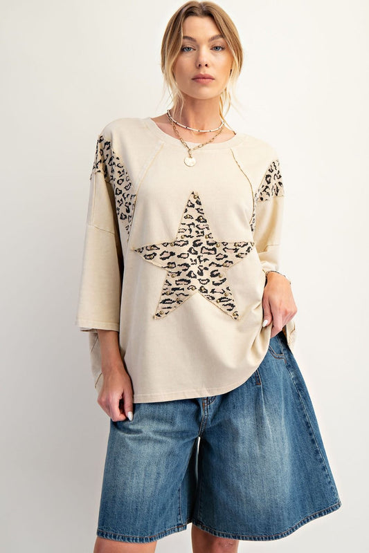 Animal Star Patch Terry Top