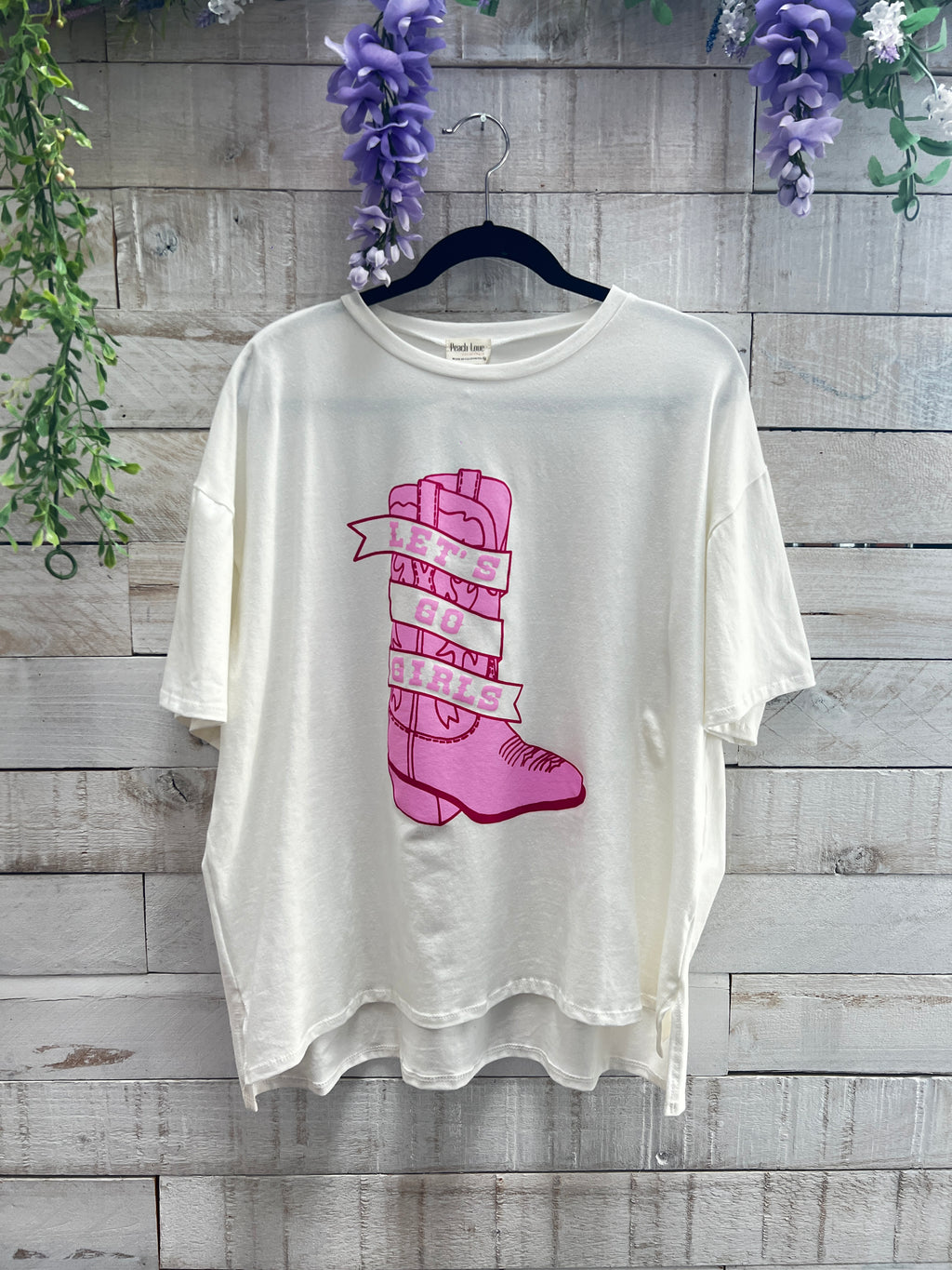 Western Boots Graphic Tee- Off White